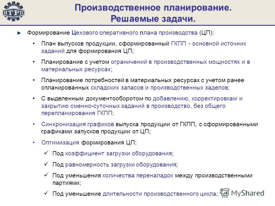 Производственное планирование: Производственное планирование: виды, методы, этапы