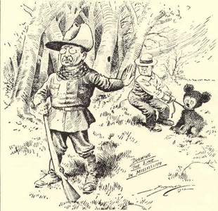 Карикатура с участием медвежонка и президента Рузвельта