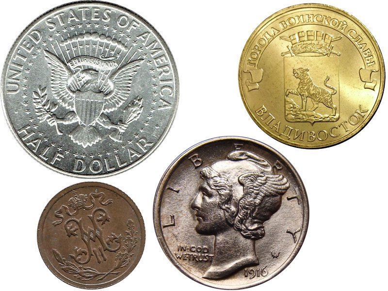 Монеты с почти незаметными дефектами