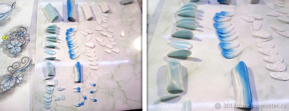 «Морозные узоры» из полимерной глины создаем комплект украшений, фото № 21