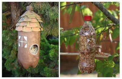 Гнездо для птицы из пластиковой бутылки