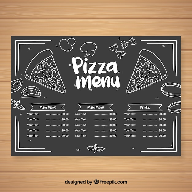 В пиццерии меню: Меню пиццерии