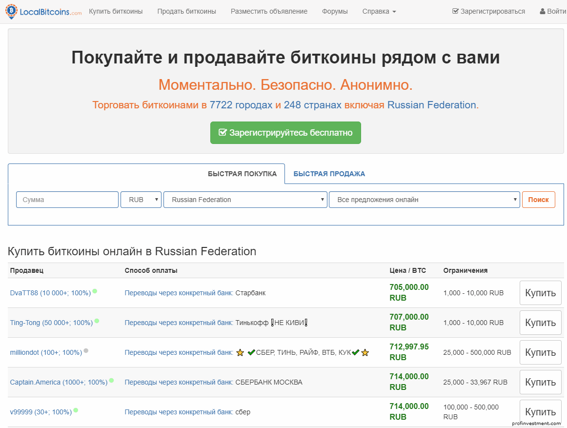 p2p биржа криптовалют LocalBitcoins