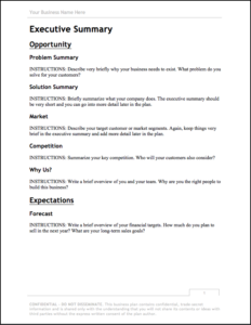 free business plan template