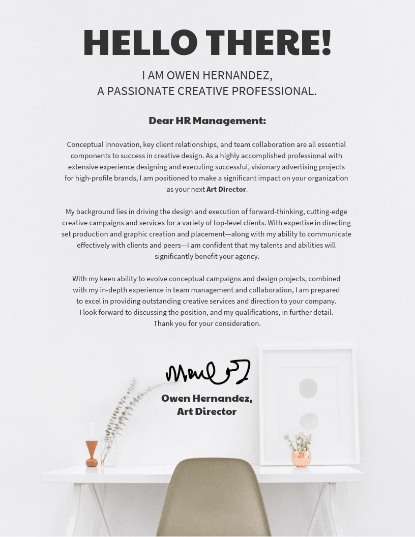 Modern Design Cover Letter Template 1