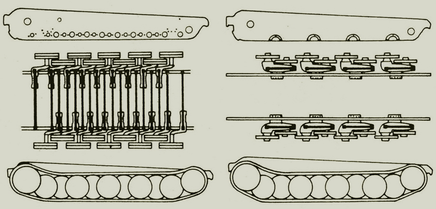 ​Схемы подвесок «Ягдтигра»: слева «Хеншель», справа «Порше» - Фердинанд Порше: танковый авантюрист или заложник обстоятельств? 