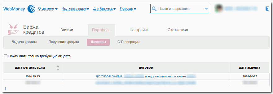 Кредитная биржа: webmoney.ru / Для частных лиц / Кредитная биржа / О сервисе – WebMoney Credit Exchange